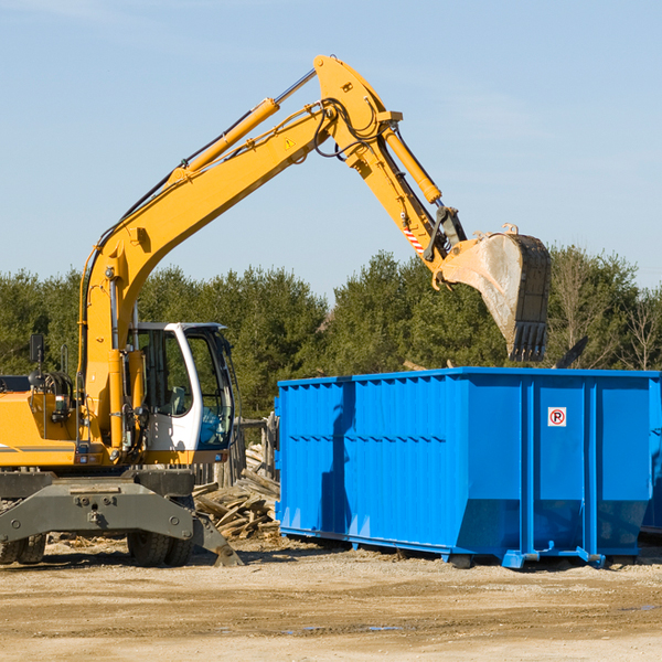 what size residential dumpster rentals are available in Clarysville MD